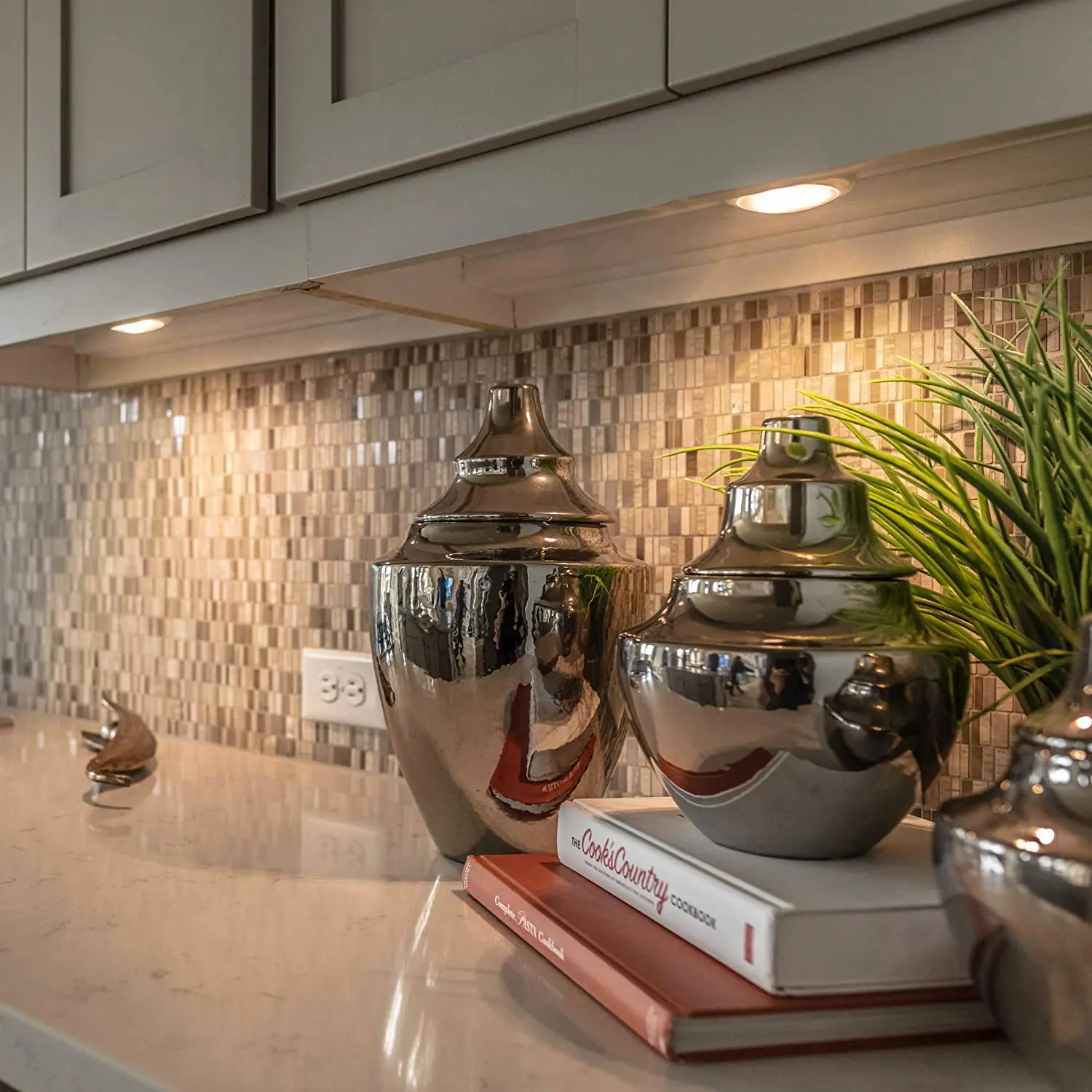 

LED Under Cabinet Light with Remote Control Dimmable Warm White+White Color Night Lights for Kitchen Closet Bedroom Desk