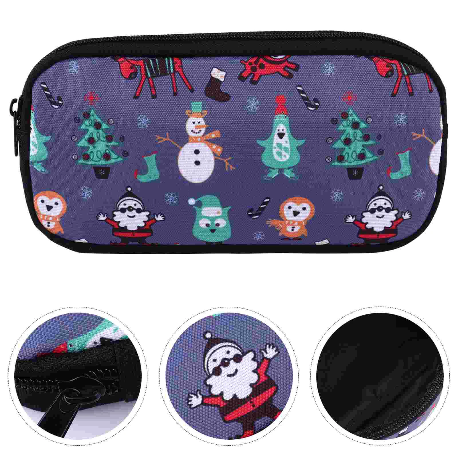 

1 шт. Рождественская сумка для карандашей из ткани Оксфорд, косметичка для хранения, компактная сумка для монет