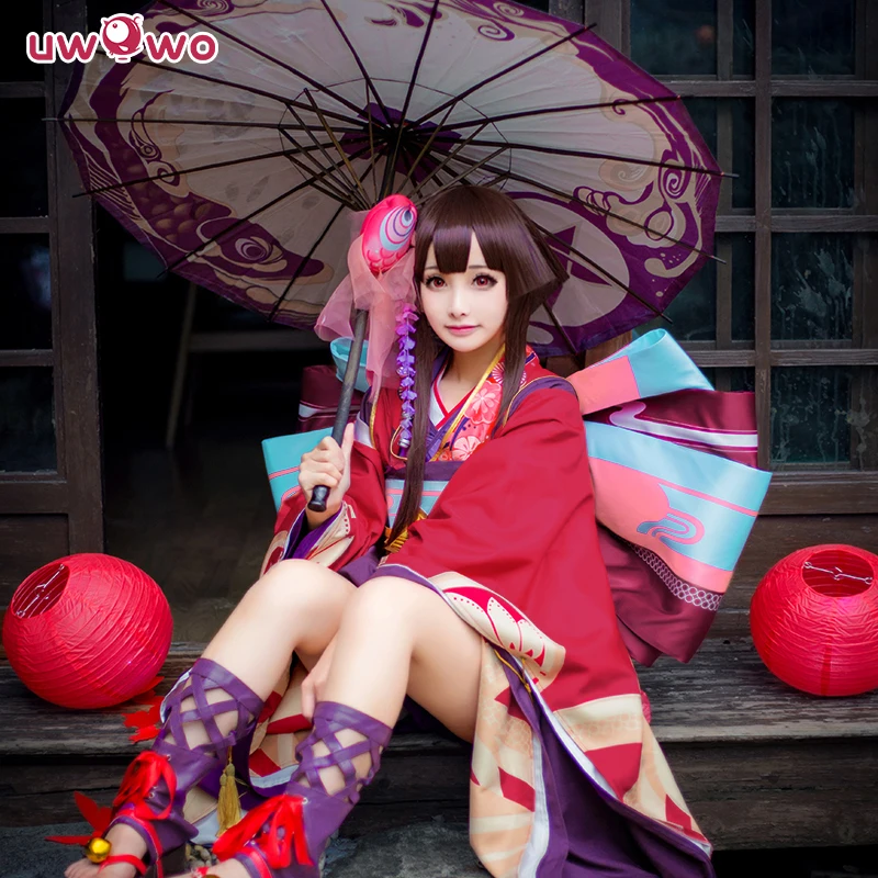 Onmyoji кимоно Кагура костюм для косплея дзюдо японское платье сексуальная женская