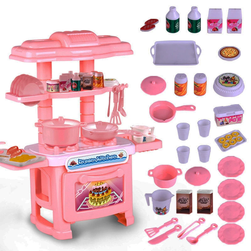 

Реалистичные кухонные игрушки, наборы мини-посуды для приготовления пищи, пластиковые ролевые игры, розовый миниатюрный кухонный набор Tooy