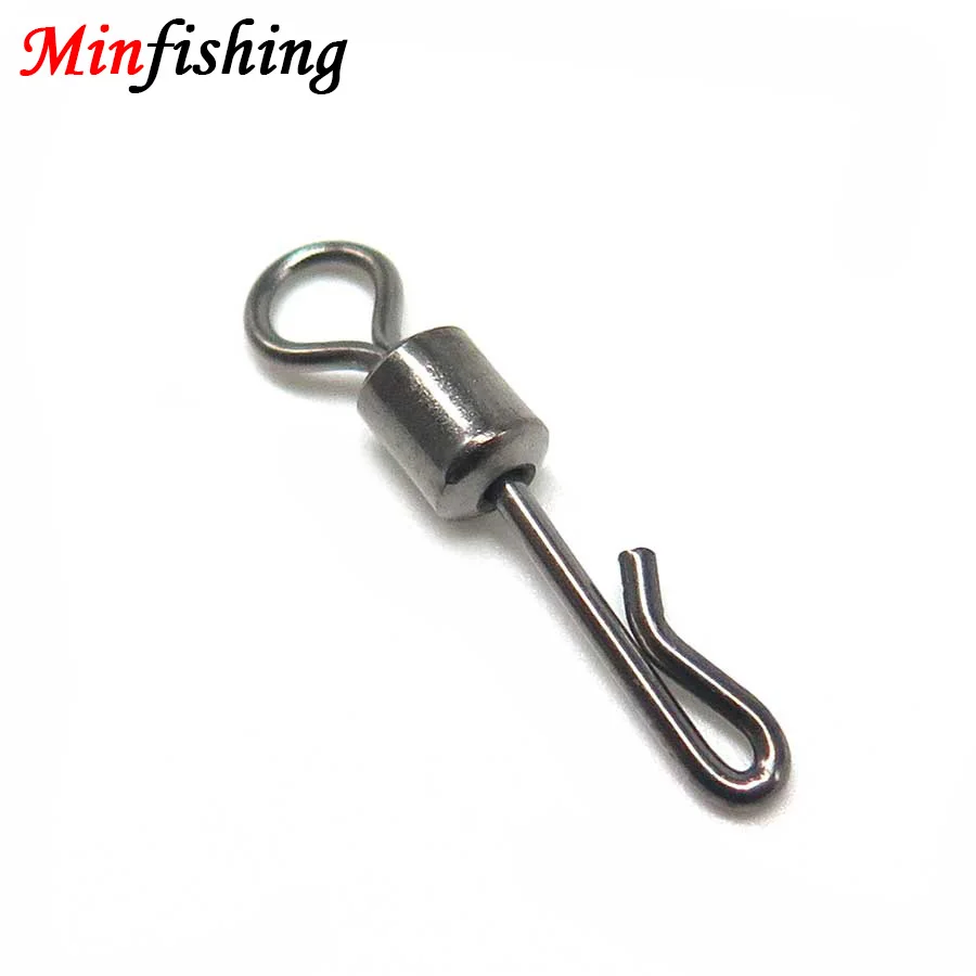 Minfishing 25/50 шт./партия Вертлюги для рыбалки Тип Q вертлюг с быстрым зажимом штифт