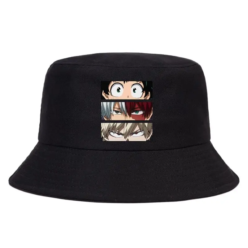 

My Hero Academia Men Female Summer Hat Panama Bucket Cap The Design Flat Visor Fashion Hoodie Japan Anime bucket hat