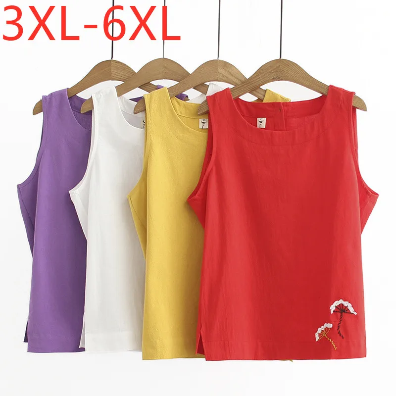 

Новинка 2021 Летняя женская обувь размера плюс, топы на бретелях для женщин большого размера без рукавов свободного кроя, красного и желтого ц...