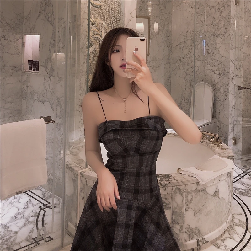 2019 модное клетчатое ретро платье женское летнее Новое Элегантное Асимметричное