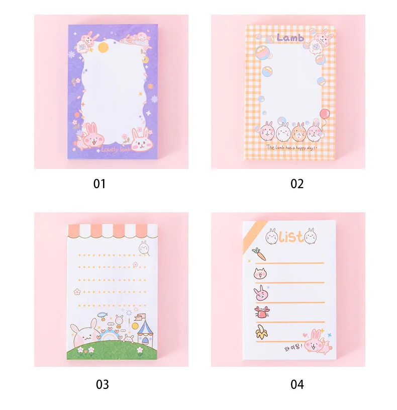 100 страниц милый мультипликационный кролик в стиле кавай липкий post-it notes book mark Message