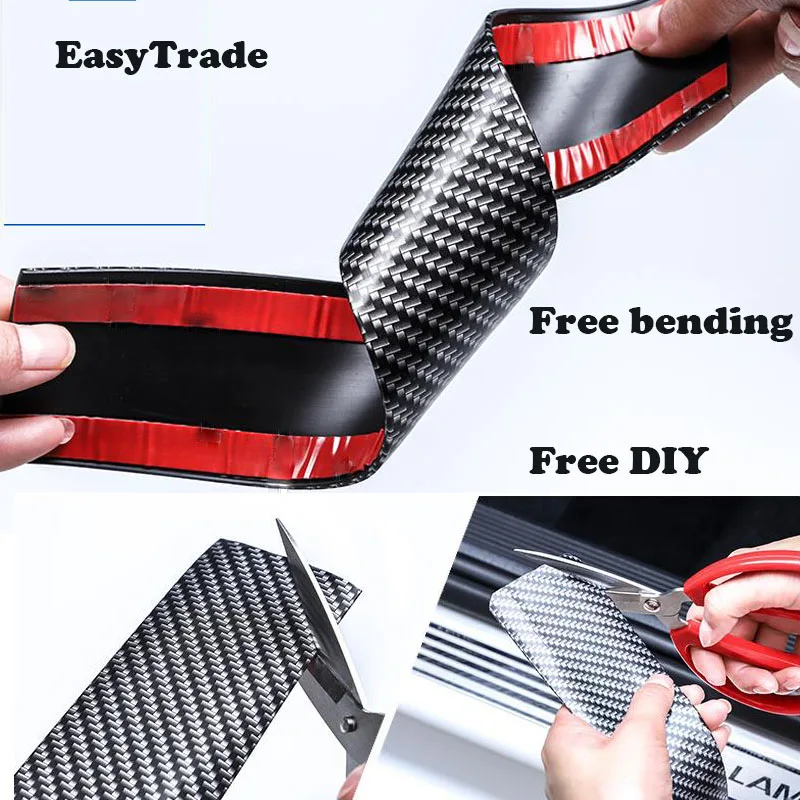 Автомобильный Стайлинг из углеродного волокна резиновый порог 5D автомобильные