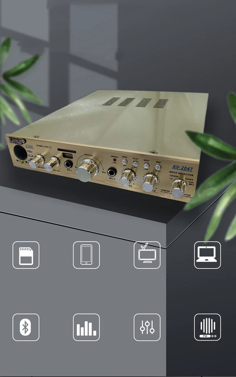Lusya HIFI 5,1 канала bluetooth усилитель 300 Вт Профессиональный Домашний аудиоусилитель 220V T0852