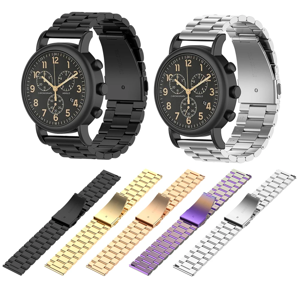 Универсальный три бусины стальной ремешок для часов из нержавеющей стали