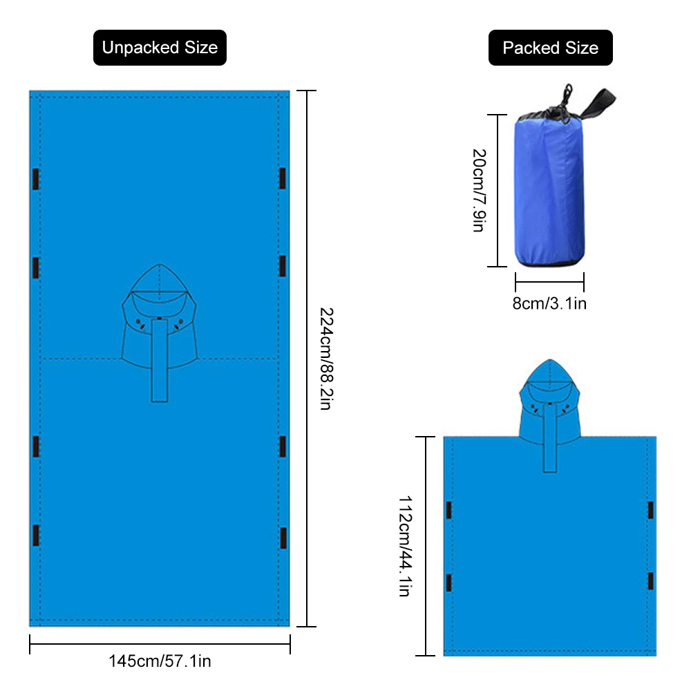 

Multifunctional Waterproof Rainwear Rainproof Poncho with Reflective Camping Fishing Motorcycle Rain Poncho