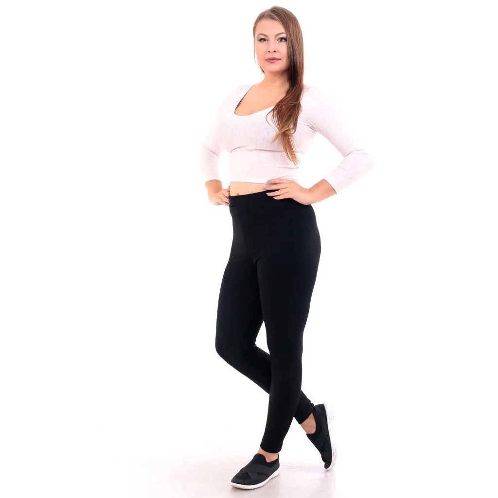 Almila Classic Solid Black Women Leggings 4001