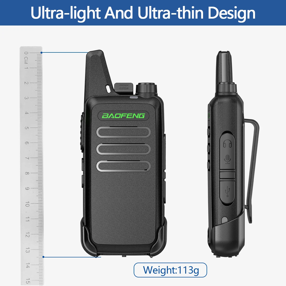 4 PCS Baofeng BF-r5 Mini Walkie Talkie Portable USB Charging Rechargeable Handheld Two Way Radio For BF-888S KD-C1 MIni Radio