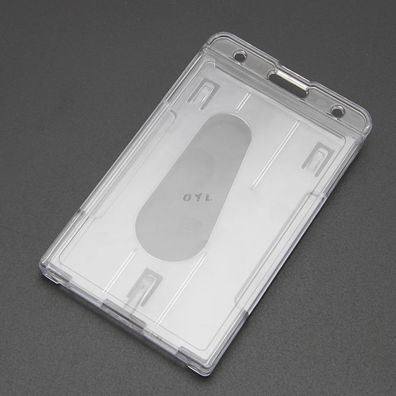 

Hard Plastic ID Access Card Cover Credit Card Case Badge Holder Double Side