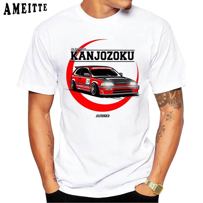 New Summer Men Short Sleeve The Kanjozoku Honda Civic Type R EK9 Car Design T-Shirt Funny Hip Hop Boy Casual Tops Cool Man Tees | Мужская