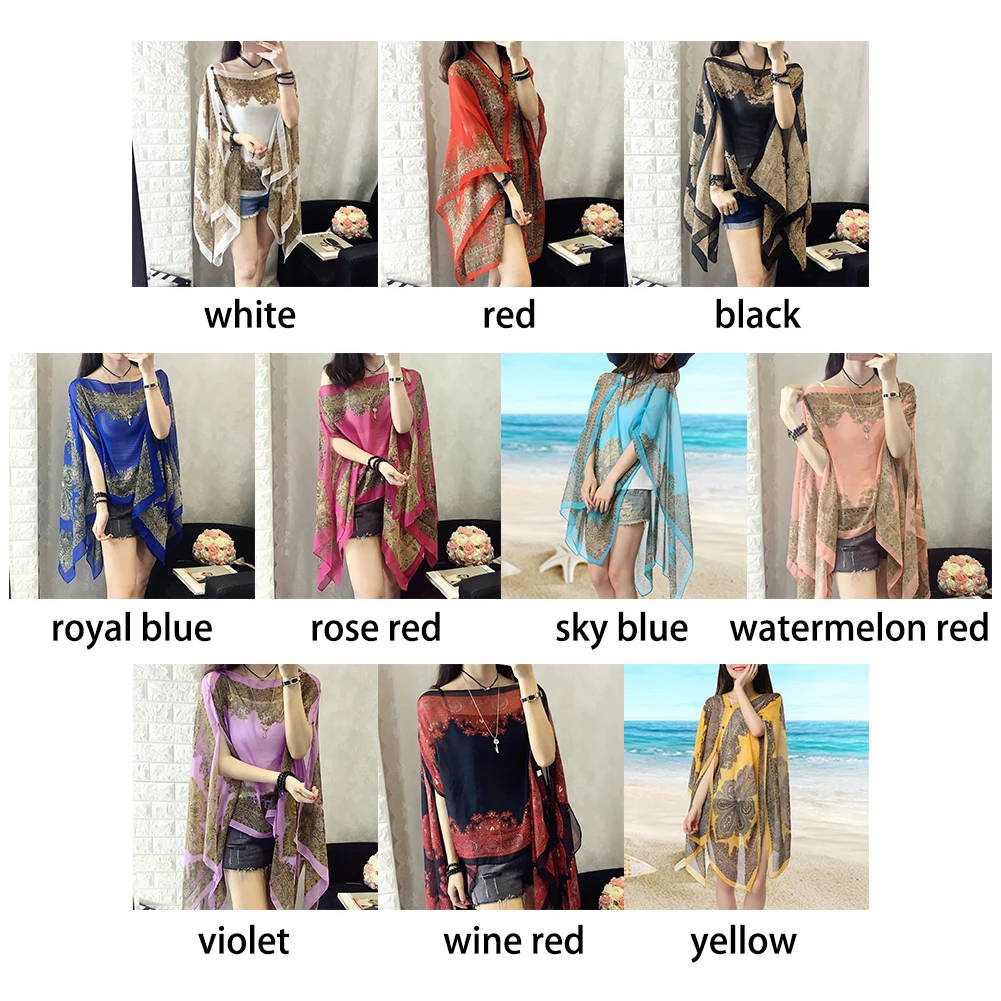 Женские летние шифон Готический в цветочек с отложным воротником свободные