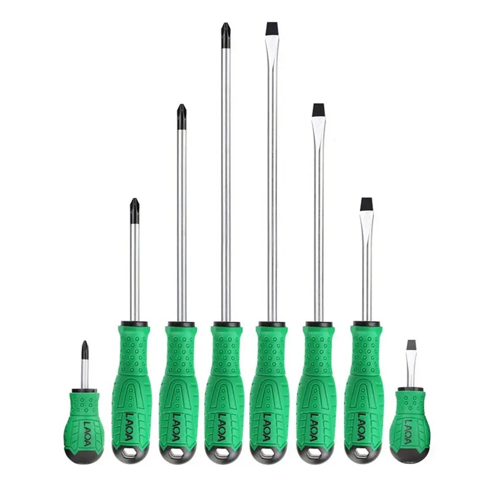 

LAOA S2 Slotted & Phillips Screwdrivers Household Hand Tools With magnetic Dual Color Handle For Home Repairing