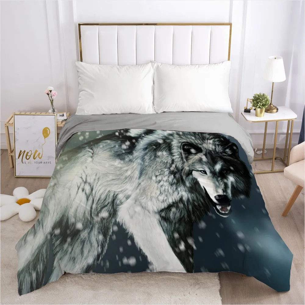 Комплект постельного белья с 3D рисунком волка верблюда 265x230 см|Пододеяльник| |