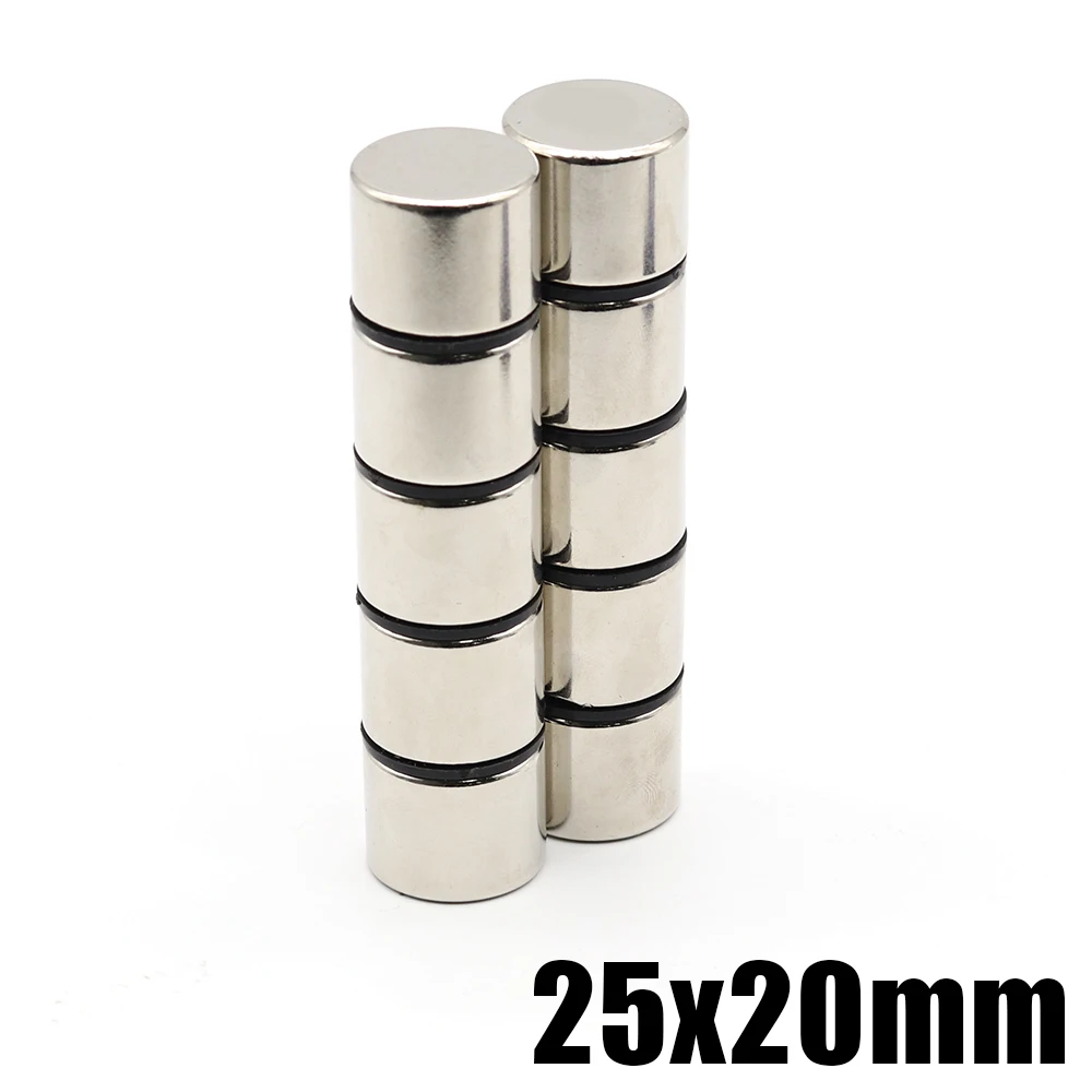 

1/2/5 Pcs 25x20 NdFeB Round Neodymium Magnet 25mm x 20mm N35 Super Powerful Strong Permanent Magnetic imanes Disc 25*20