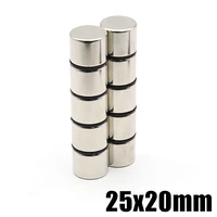 125 pcs 25x20 ndfeb round neodymium magnet 25mm x 20mm n35 super powerful strong permanent magnetic imanes disc 2520