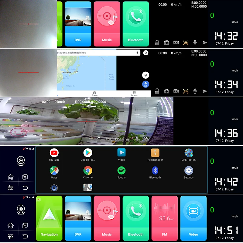 12 дюймов Android8.1 Автомобильный видеорегистратор 2G+ 32G gps Bluetooth навигация FHD 1080P+ 1080P зеркальный рекордер 4G Wifi ADAS Dash cam