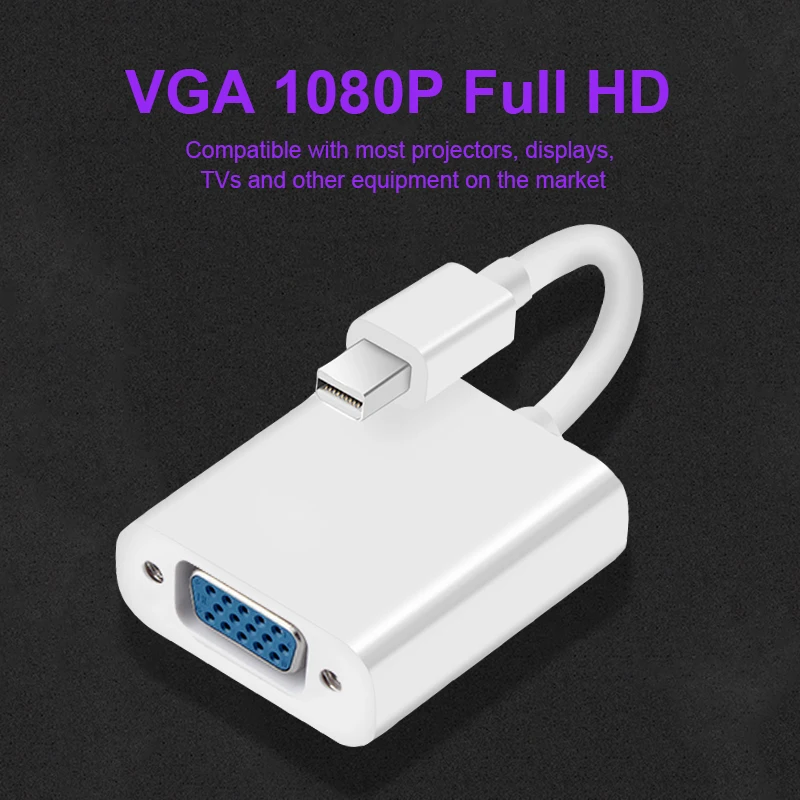 Видео адаптер Mini DP к VGA 1080p Thunderbolt Дисплей порт кабели Vga для Apple Macbook Pro Air |
