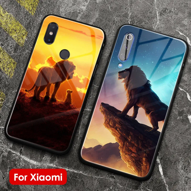 Мягкий силиконовый чехол для телефона Lion king animal из закаленного стекла Xiaomi Mi 8 9 SE Mix