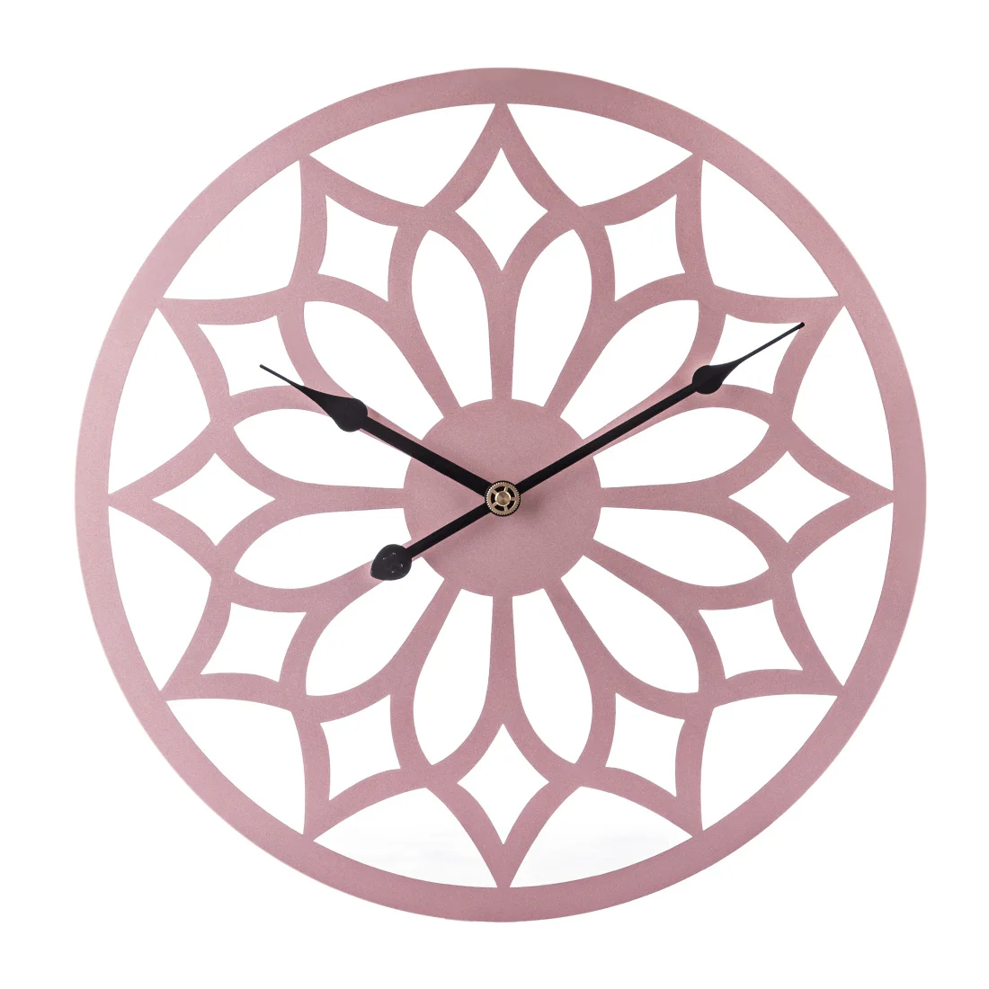 Европейский стиль металлические полые часы в форме цветка бесшумные настенные