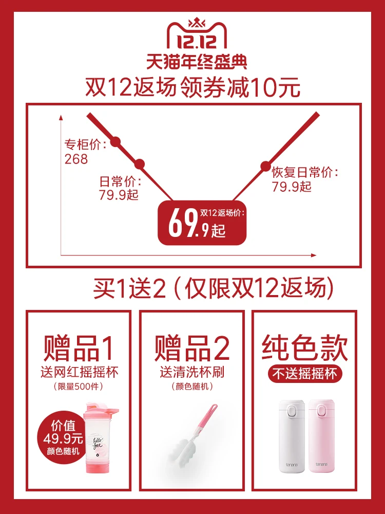 316 Stainless Steel Thermo Cup Travel Coffee Mug Christmas Insulated Student Lovely Simple Male Female Drinkware BB50BW | Дом и сад