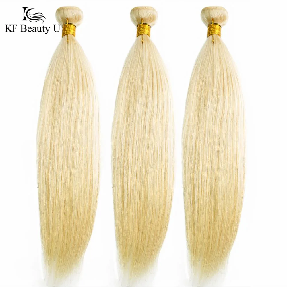 

613 Straight Human Hair Bundles Honey Blonde Hair Weaves Malaysian Virgin Hair Bundles Can Be Dyed 3/4 PCS