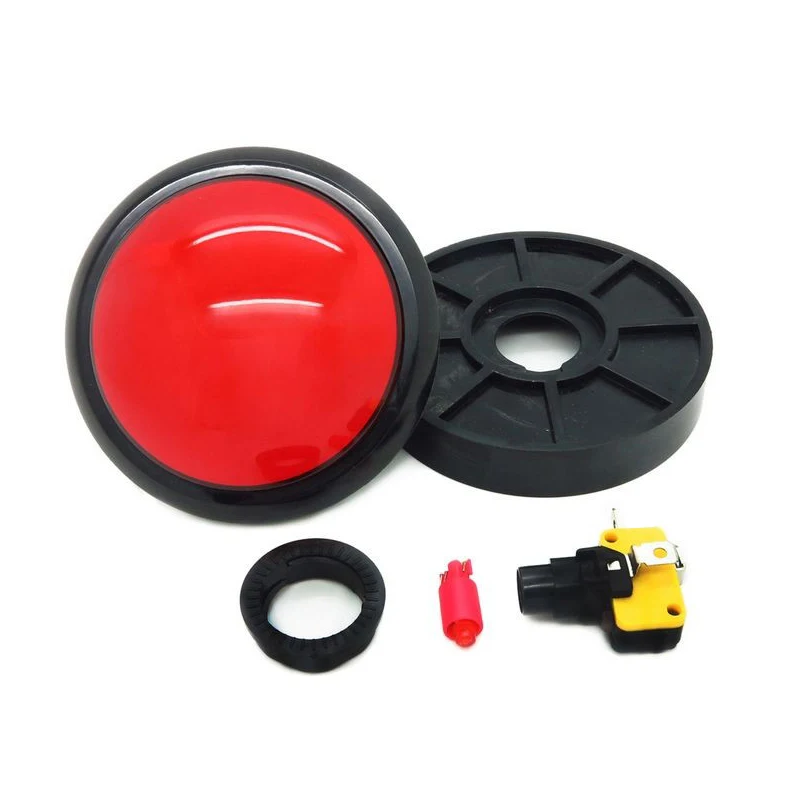 Светодиодная Кнопка с подсветкой 100 мм 12 В микропереключатель для аркадных игр