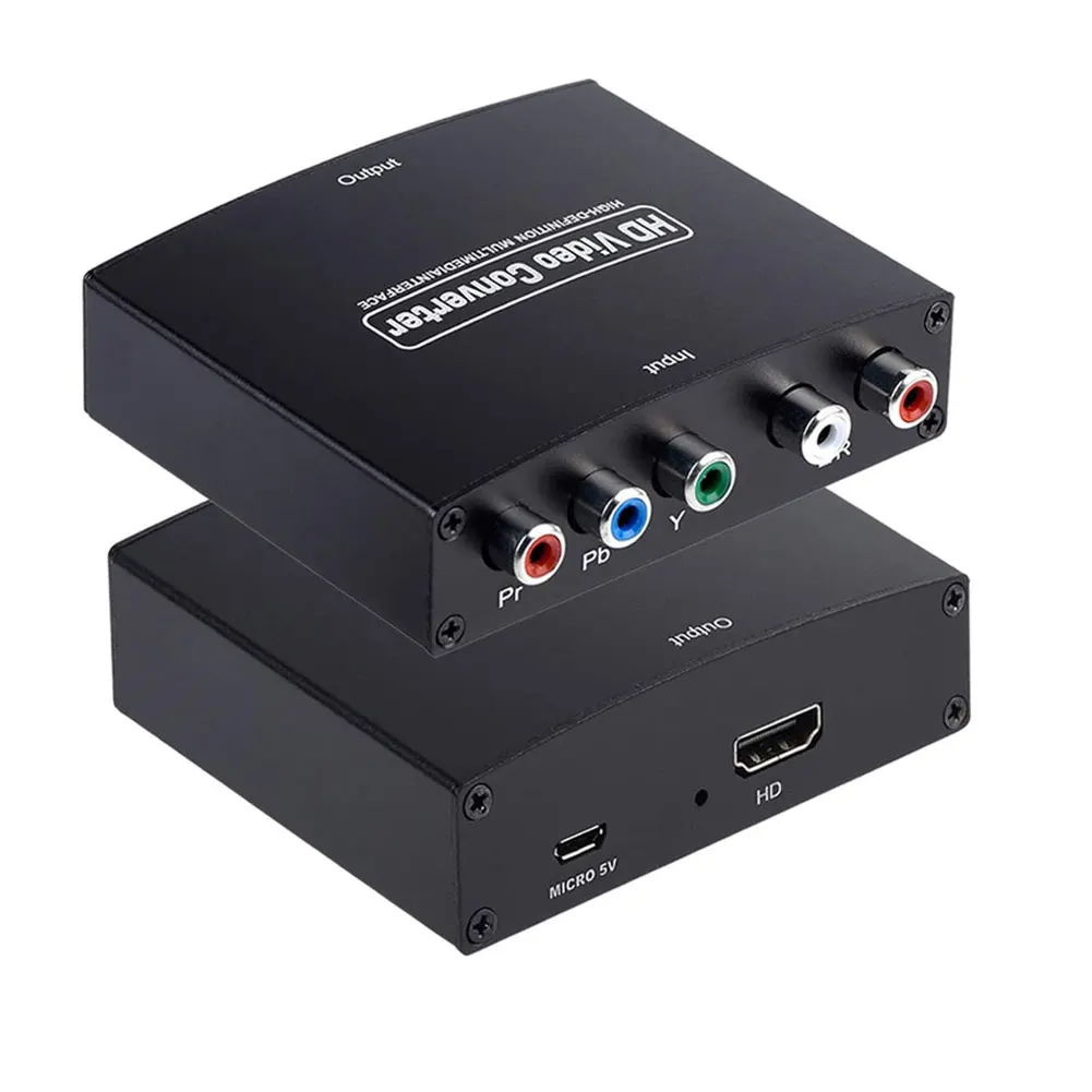 

YPbPr R/L-HDMI совместимый преобразователь 1080P, компонентный видеоконвертер, аудиоадаптер, конвертер для проектора DVD HDTV монитора