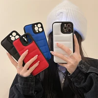 2021 new soft winter down jacket 3d the puffer colourful phone case for iphone 13pro max 12 11 pro 11pro max xs xsmax xr 7p 8p