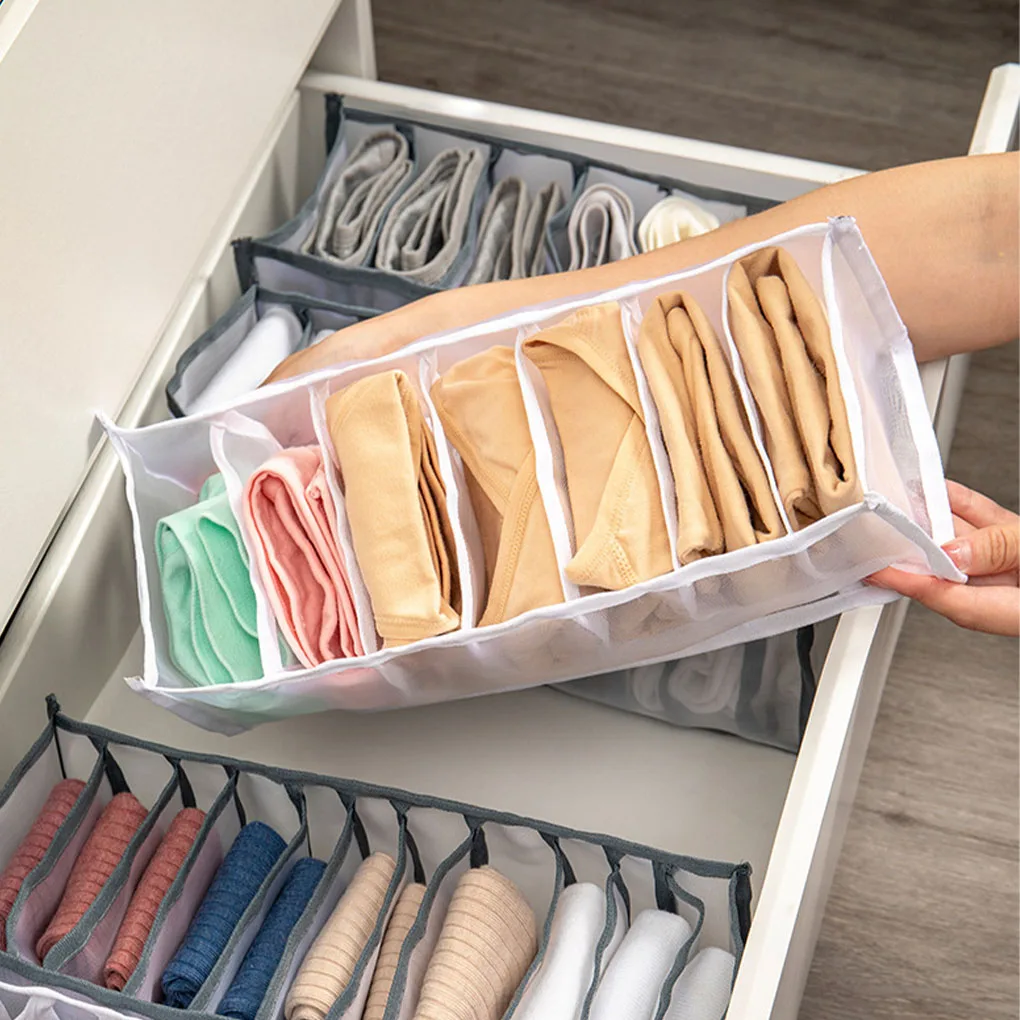 

NEW 6Grids/7Grids/11Grids Dormitory Closet Organizer for Socks Home Separated Underwear Bra Storage Box Drawer Organizer