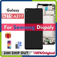 original for samsung galaxy a21s a217 lcd display touch screen digitizer assembly for samsung sm a217f a217m a21s lcd with frame
