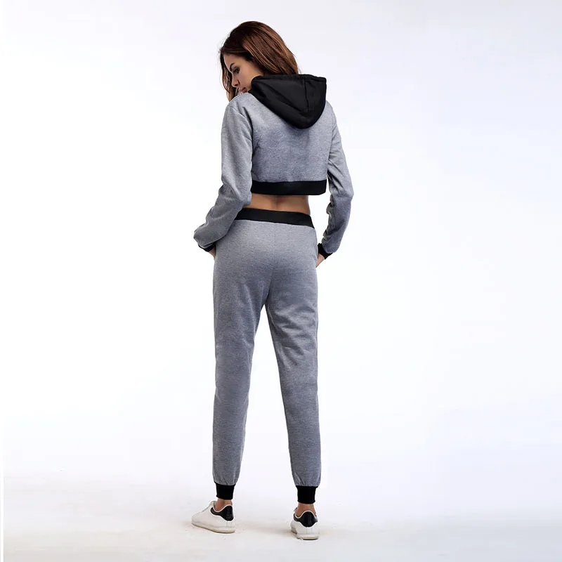 Новинка спортивные костюмы QNPQYX женские комплекты толстовки укороченный топ