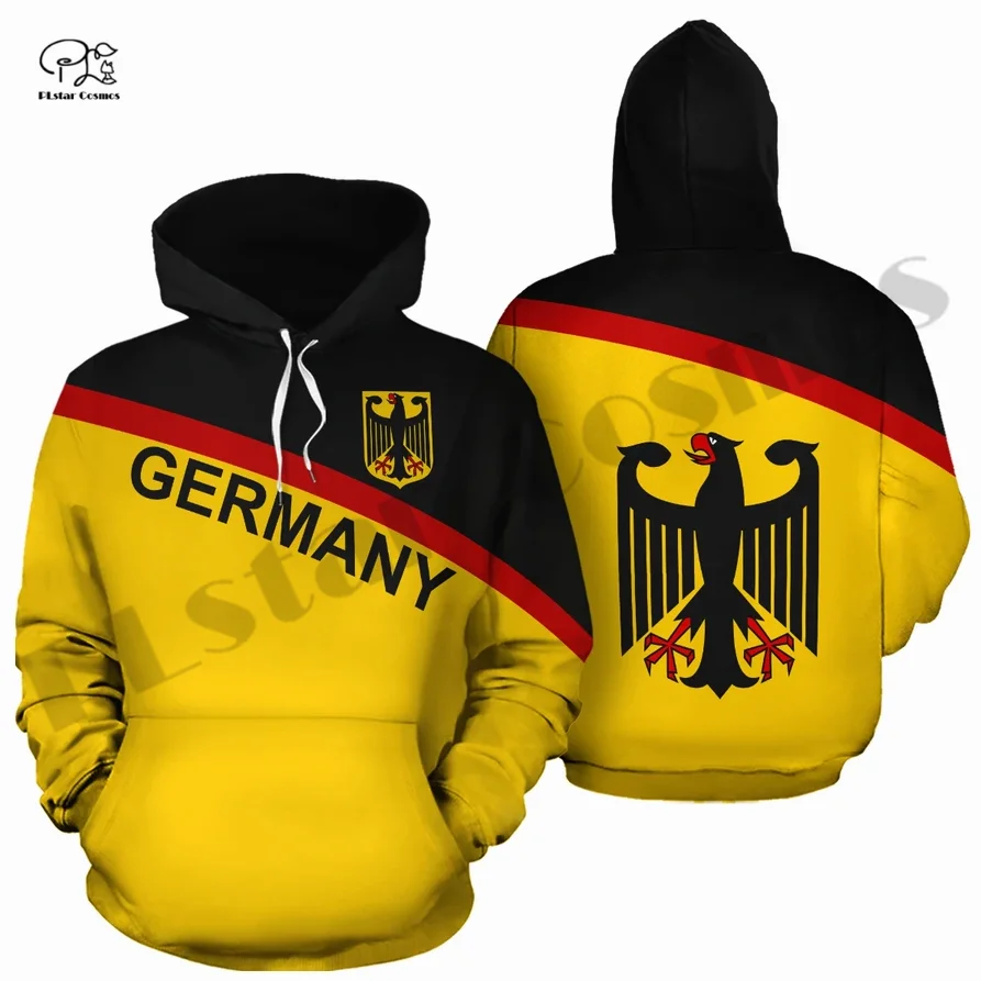 

Худи/толстовка унисекс PLstar Cosmos 3DPrint, забавная уникальная уличная одежда в стиле Харадзюку, с германским флагом, на молнии