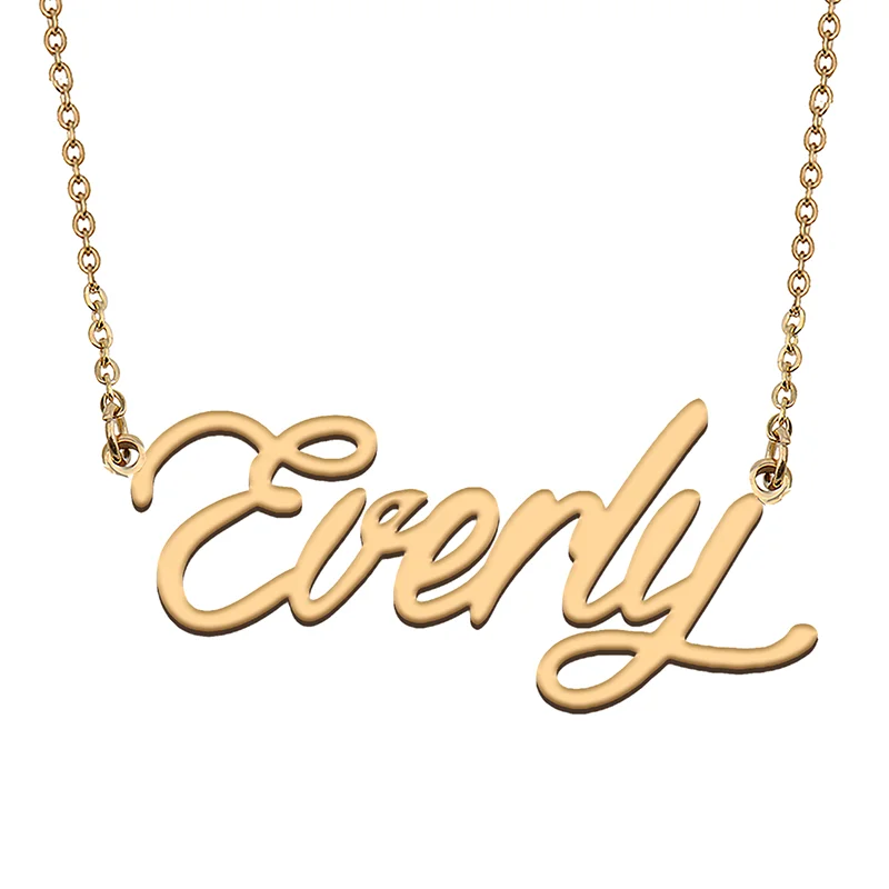 Everly Custom Name Necklace Customized Pendant Choker Personalized Jewelry Gift for Women Girls Friend Christmas Present