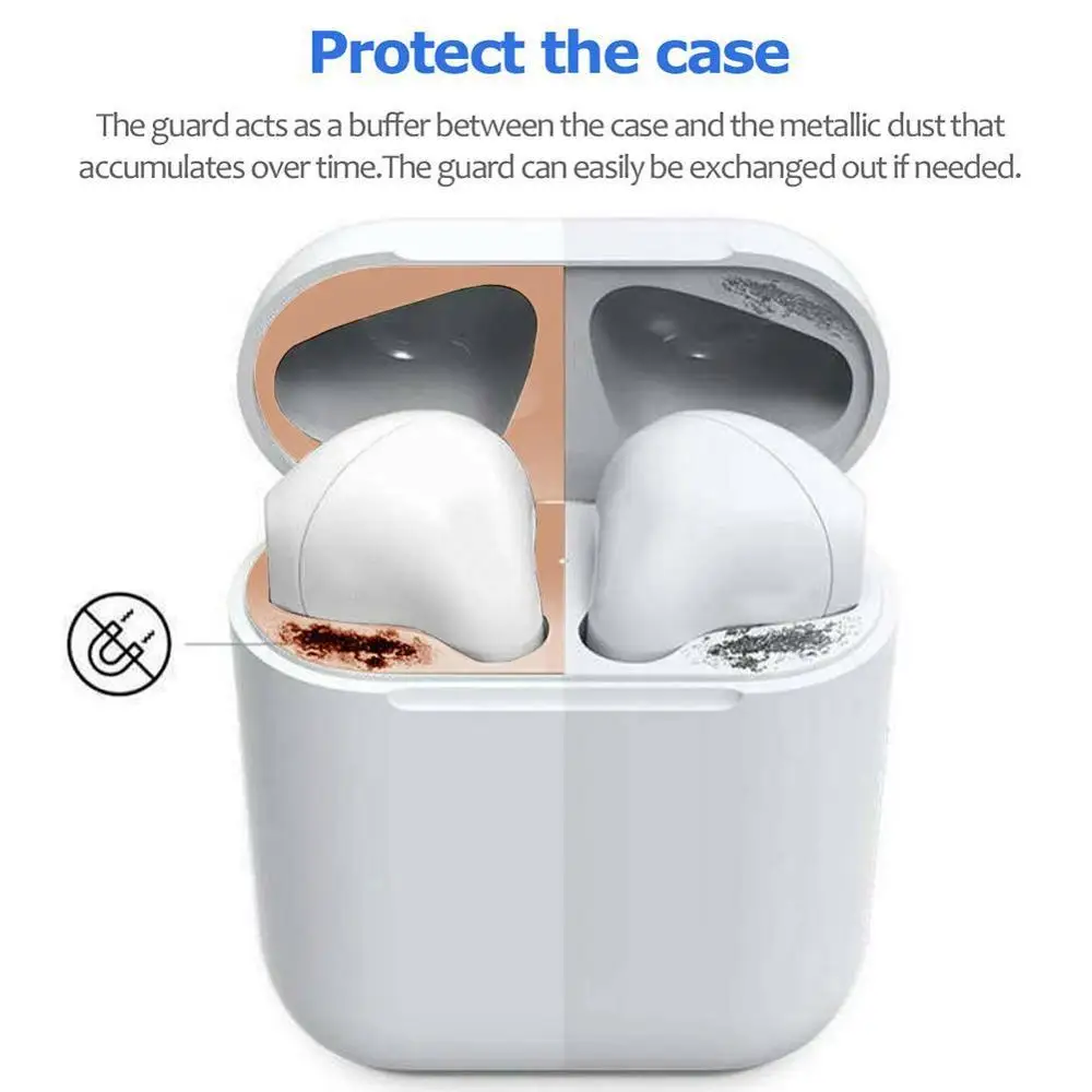 Металлическая Пылезащитная наклейка для Apple AirPods 1 2 чехол аксессуары