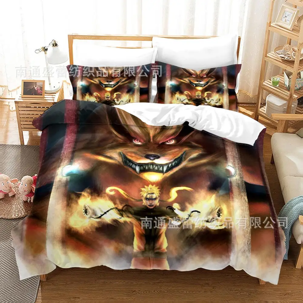 

Duvet Cover 3D Ninja nine tails samsara eye Sasuke Japanese anime Bedding Sets King Queen full Twin Size 2/3pcs PillowCase