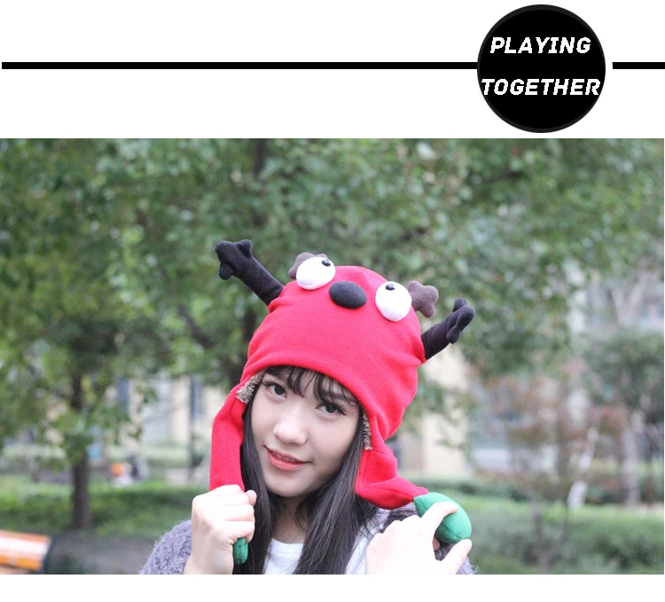 Оригинальные шляпы для танцев с изображением маленького монстра, милые шляпы для взрослых, детей, мальчиков и девочек, теплая плюшевая шапка, подарок на год, Рождество