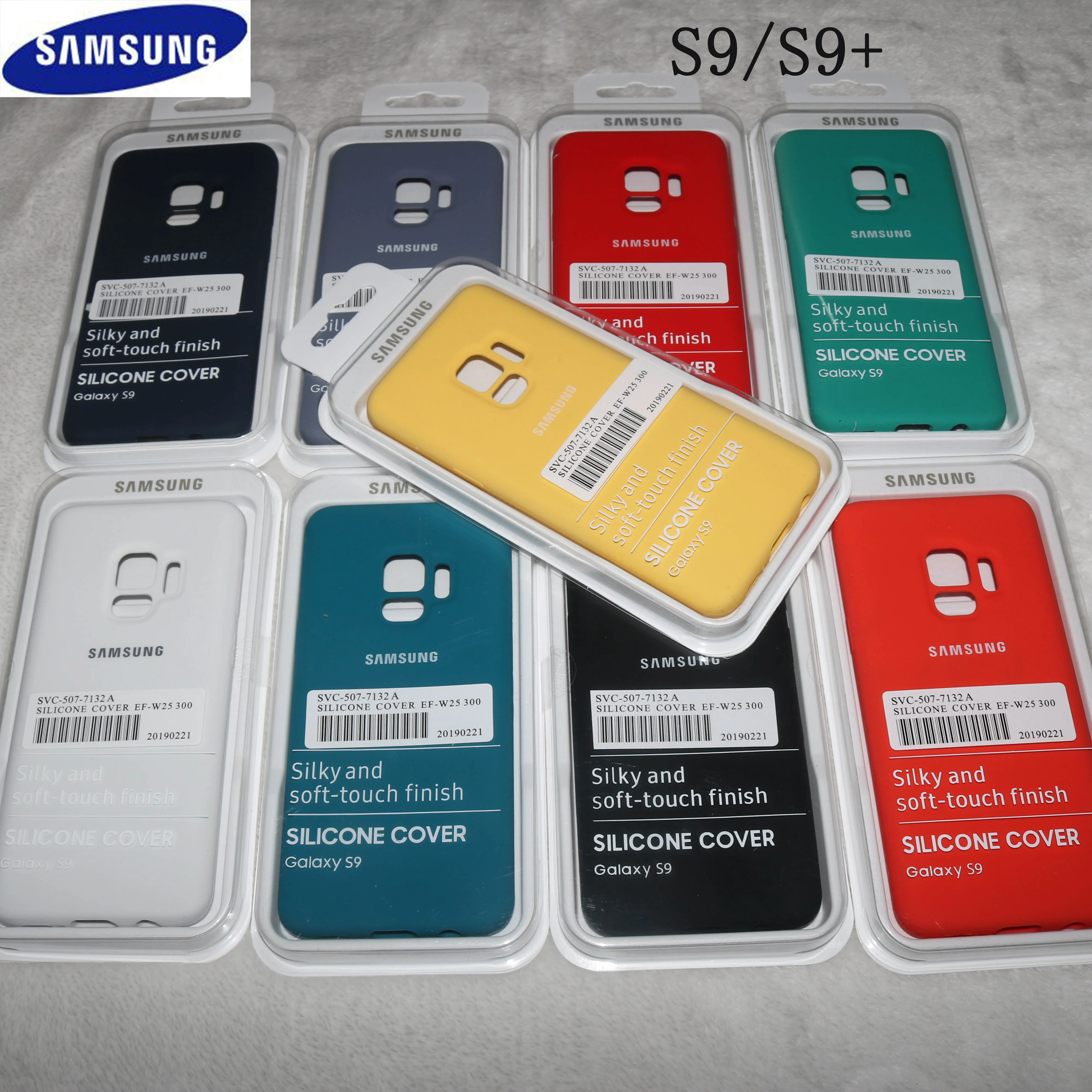 Оригинальный жидкий силиконовый чехол для Samsung Galaxy S9 Plus шелковистый мягкий