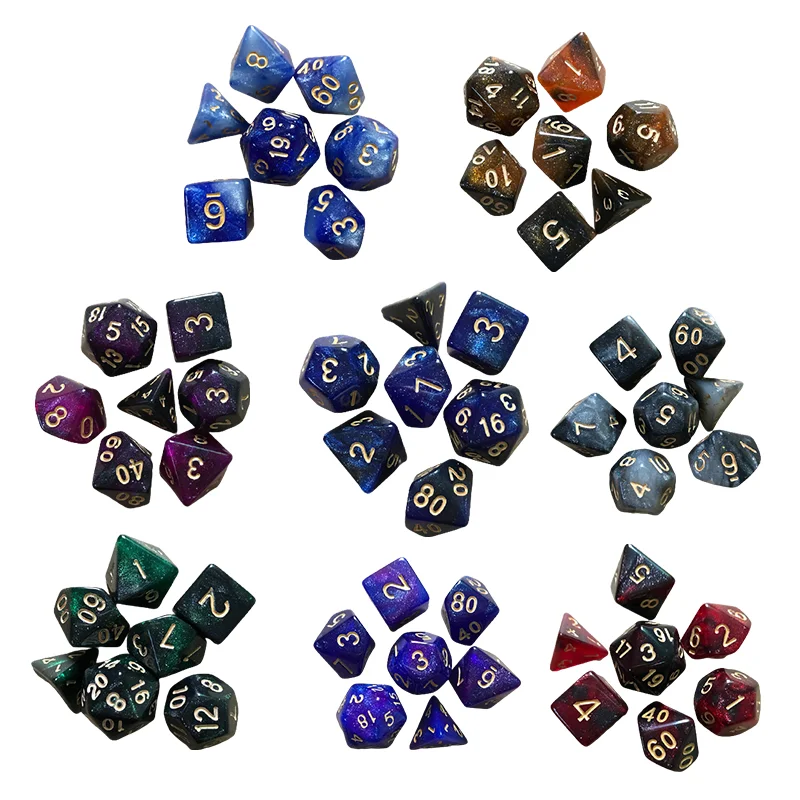 7 шт./компл. многогранные кубики для DnD RPG 4681012 20 D4-D20 игра в кости ролевой игры