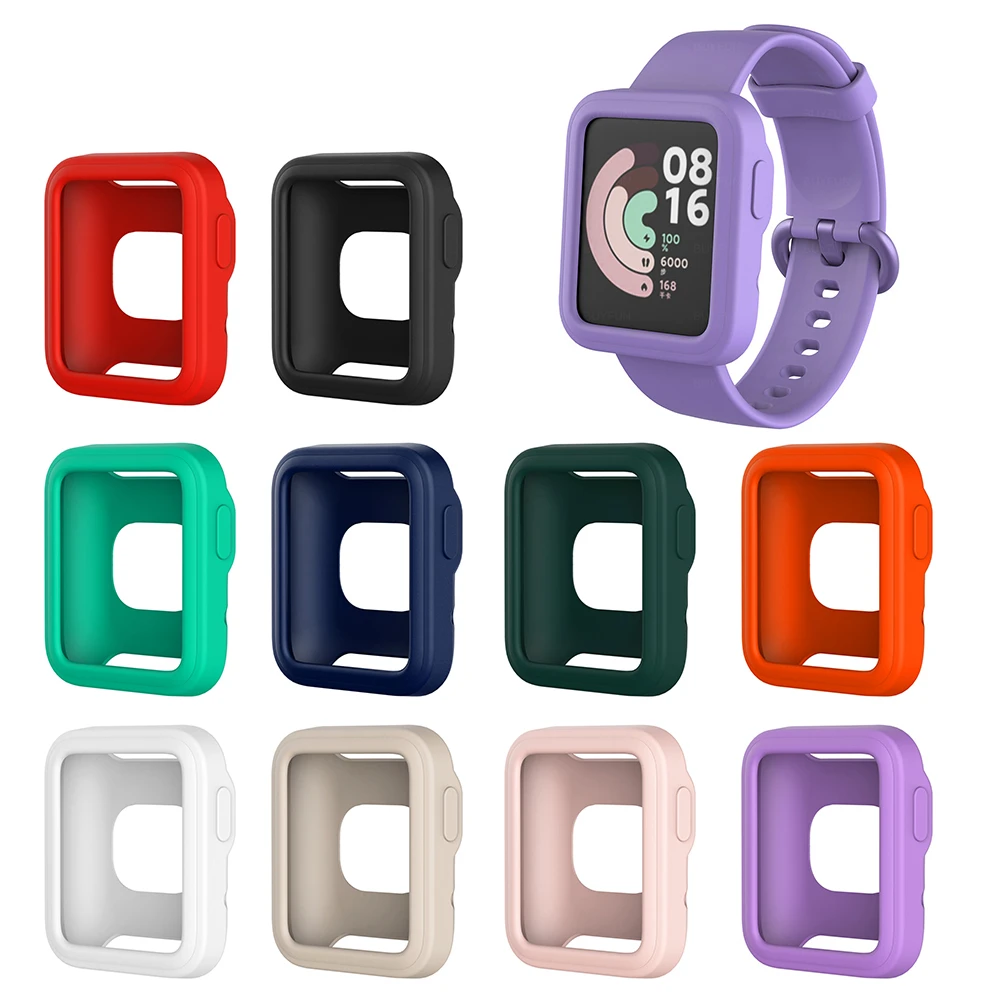 

Anti Scratch Shell Protective Bumper Case Cover For Xiaomi Mi Lite Watch / Redmi Silicone Watch Full Edge Protective Shell