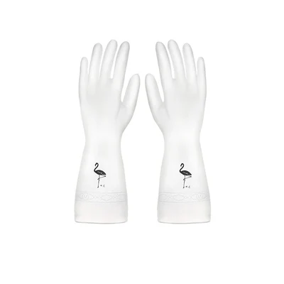 Flamingo Перчатки для мытья посуды, резиновые, кожаные, для стирки, для кухни, бытовые, водонепроницаемые и прочные, тонкие, бытовые перчатки K1056 D - Цвет: Flamingo