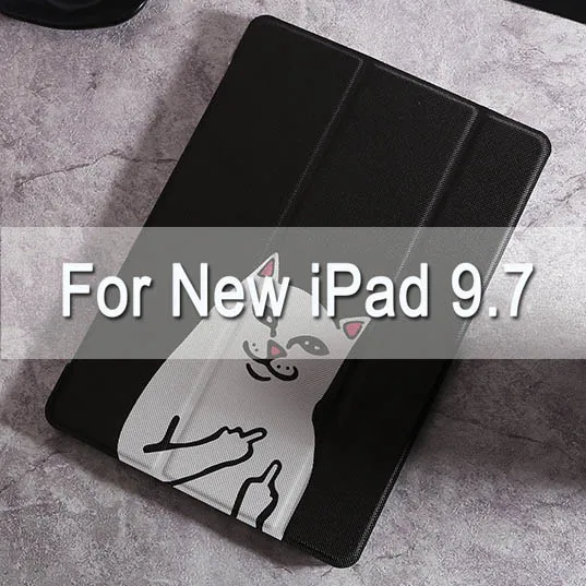 cat for ipad new Чехол-подставка из искусственной кожи с рисунком звезды для Apple ipad mini 12345 air1 2, автоматический режим сна и пробуждения, чехол для ipad 234, ipad - Цвет: cat for ipad new