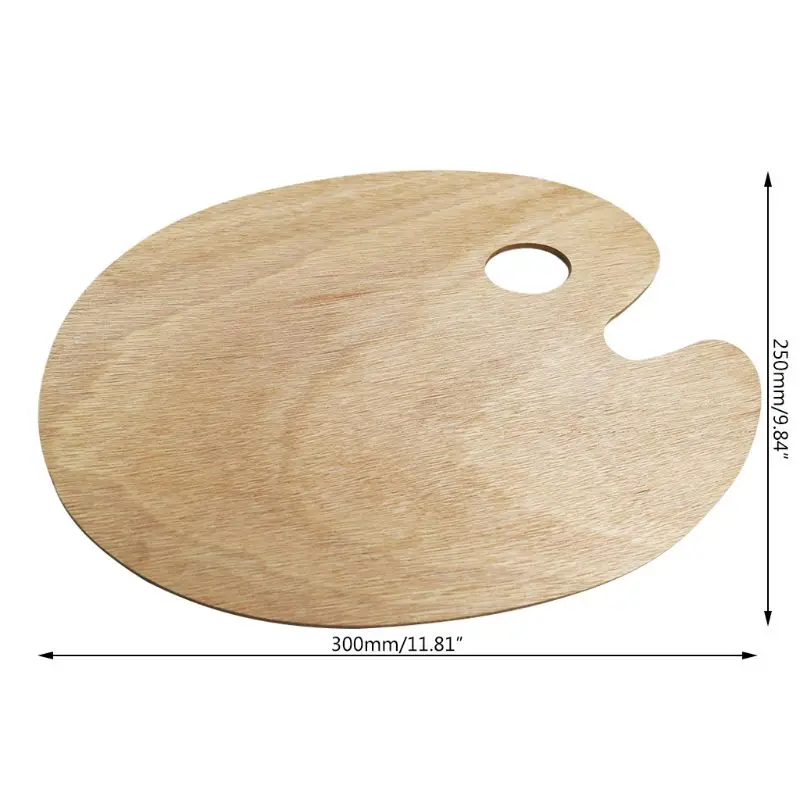 

G92E Wooden Artists Palette with Thumb Hole Oil Acrylics Paint Palette Tray for Adult