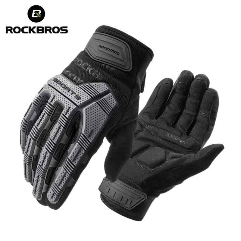 

ROCKBROS Cycling gloves SBR 6mm Thickened Pad Shockproof Breathable GEL Bike Gloves Men Women Full Finger Sport MTB Gloves
