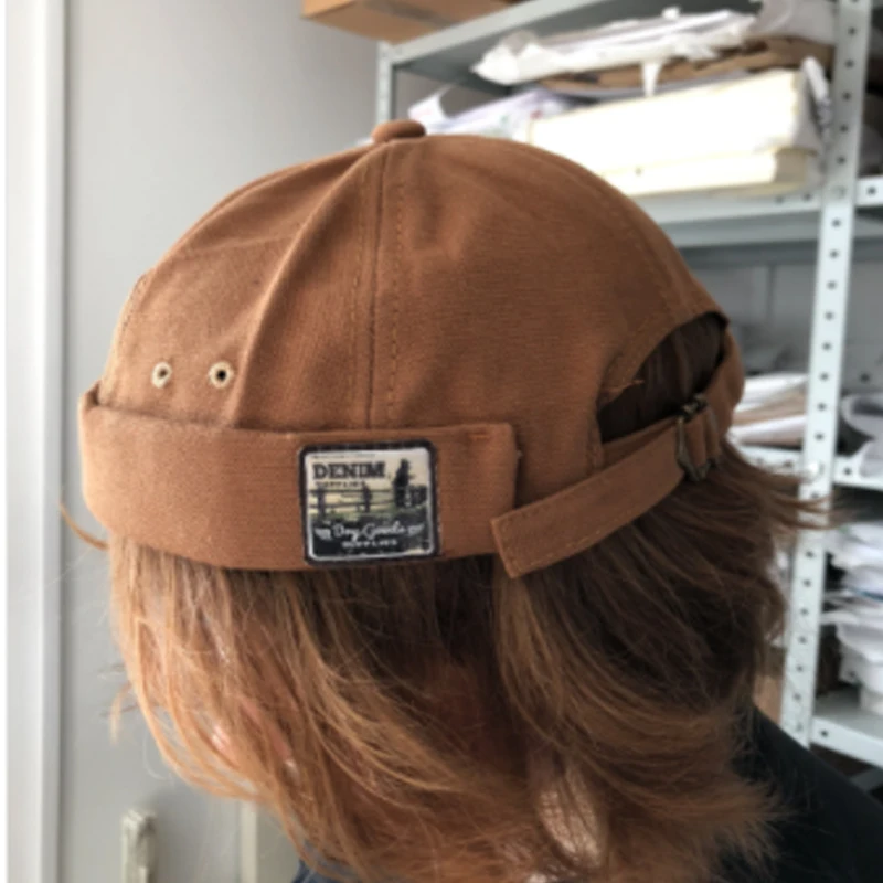 

Vintage Docker Cap Brimless Hat Breathable Beanie Hats Cotton Retro Adjustable Literary Landlord Sailor Cap Women Hip Hop Hat