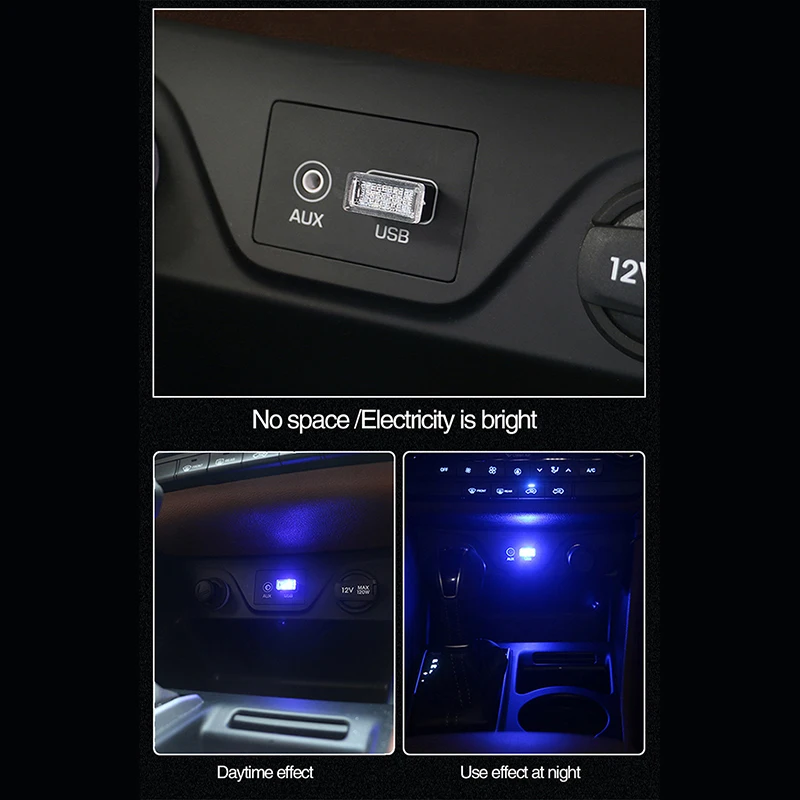 CARCTR зарядных порта USB для автомобиля атмосферу светильник s окружающей среды