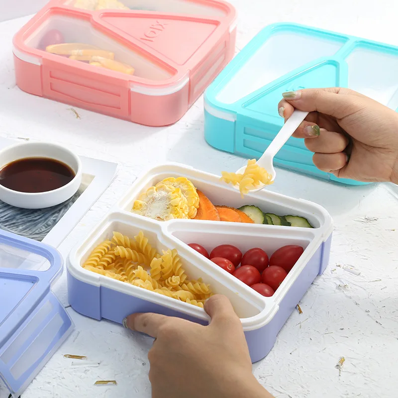 3 перегородки Портативный Ланч бокс для микроволновой печи Bento Box здоровый
