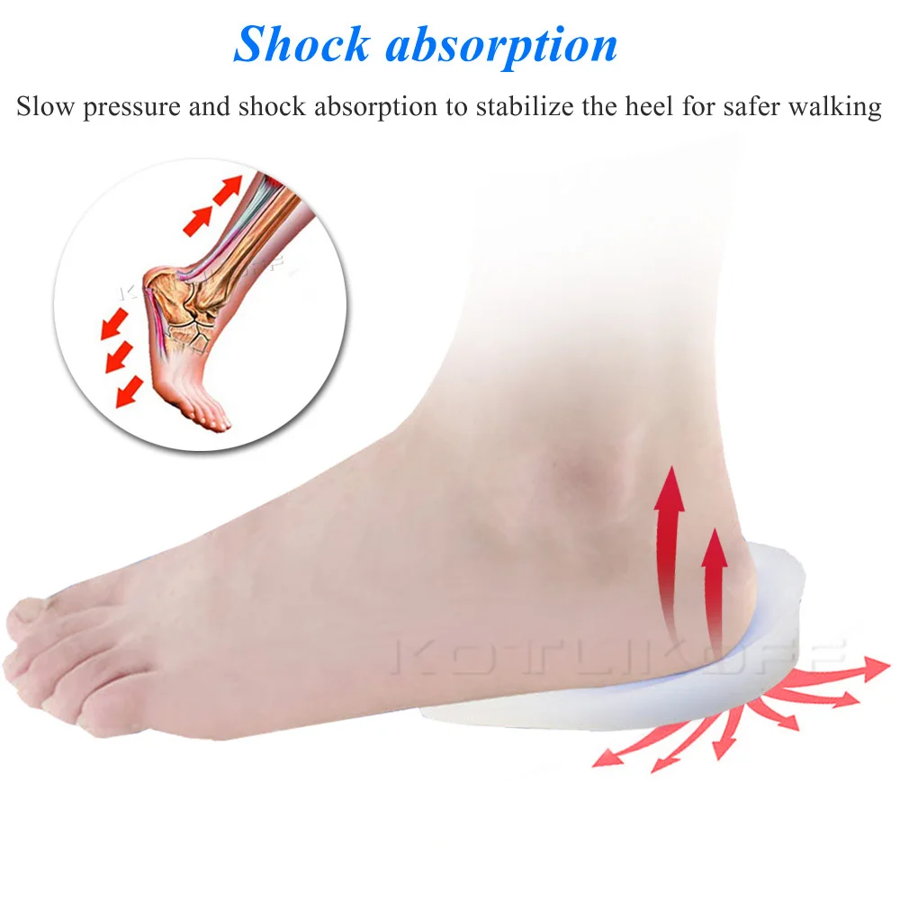 Unisex Plantar Fasciitis Insoles Medical Silicone Gel Insert Soft Elastic Heel Cup Shoes Pads Relief Spur Foot Pain Cushion | Обувь